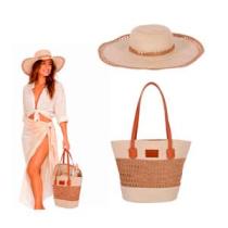 BOLSAS DE PAJA DE PAPEL Y SOMBRERO PROMOCIONALES ROSIE